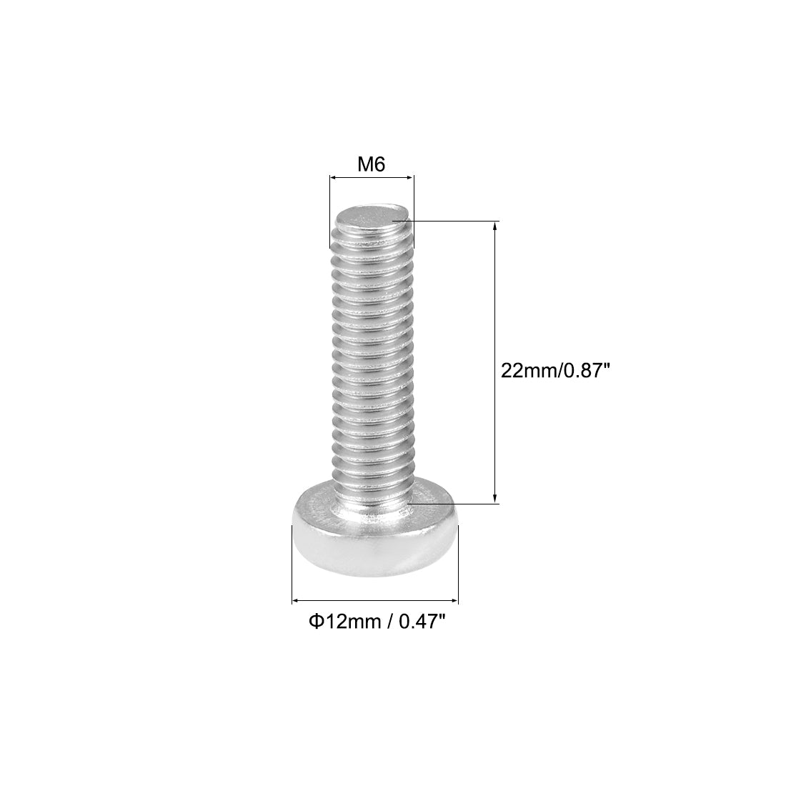 uxcell Uxcell M6x22mm Machine Screws Pan Phillips Cross Head Screw 304 Stainless Steel Fasteners Bolts 15Pcs