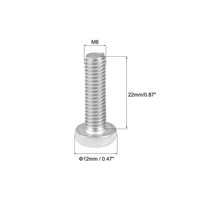 Harfington Uxcell M6x22mm Machine Screws Pan Phillips Cross Head Screw 304 Stainless Steel Fasteners Bolts 15Pcs