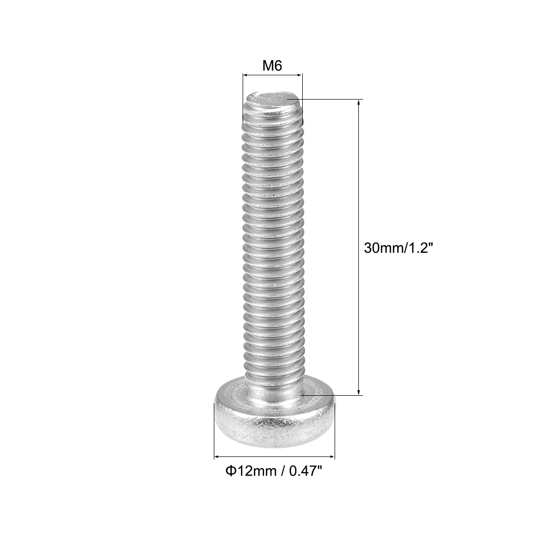 uxcell Uxcell M6x30mm Machine Screws Pan Phillips Cross Head Screw 304 Stainless Steel Fasteners Bolts 15Pcs
