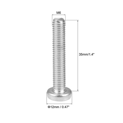 Harfington Uxcell M6x35mm Machine Screws Pan Phillips Cross Head Screw 304 Stainless Steel Fasteners Bolts 15Pcs