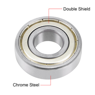 Harfington Uxcell Deep Groove Ball Bearings Metric Double Shield Chrome Steel P0 Z2