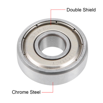 Harfington 608ZZ Deep Groove Ball Bearing 8x22x7mm Double Shielded Chrome Bearings 20pcs