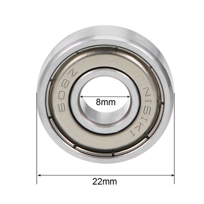 Harfington 608ZZ Deep Groove Ball Bearing 8x22x7mm Double Shielded Chrome Bearings 20pcs