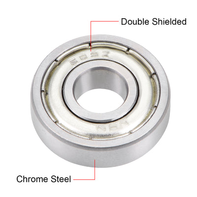 Harfington Uxcell Deep Groove Ball Bearings Metric Double Shield Chrome Steel P0 Z2