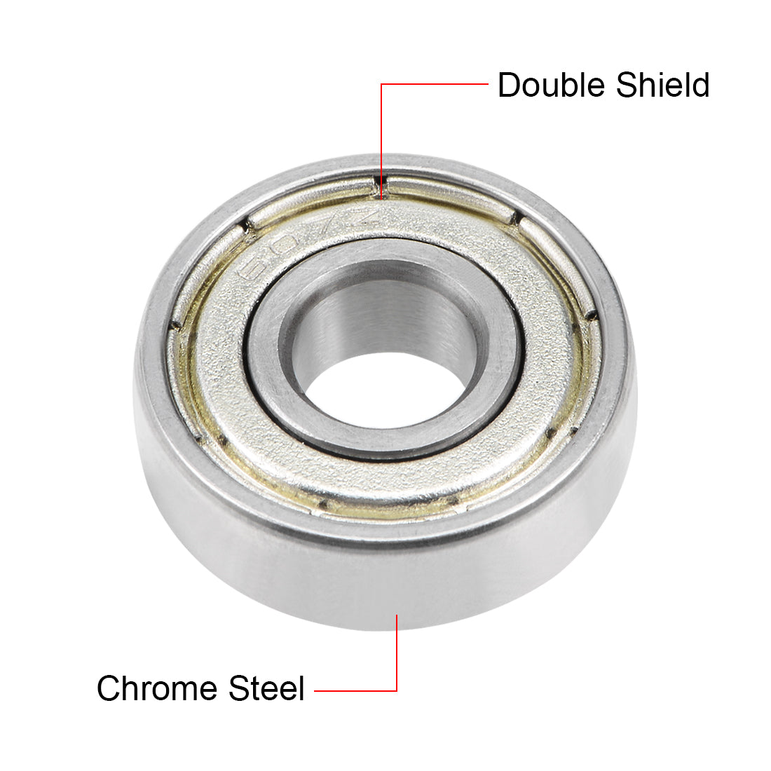 uxcell Uxcell 607ZZ Deep Groove Ball Bearing 7x19x6mm Double Shielded Chrome Bearings 20pcs