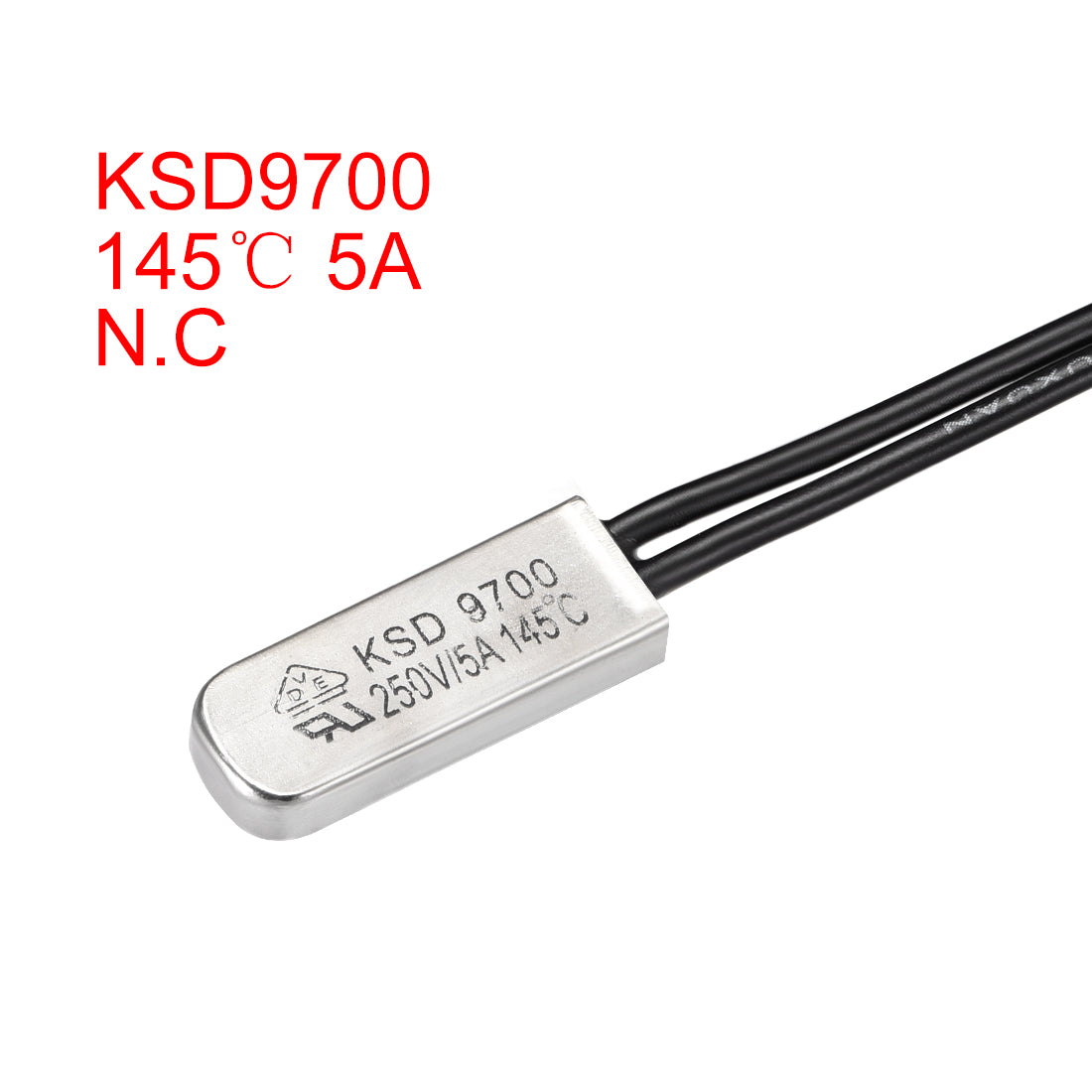 uxcell Uxcell KSD9700 Thermostat, 145℃ N.C 5A Metal Bimetal Temperature Control Switch 2pcs