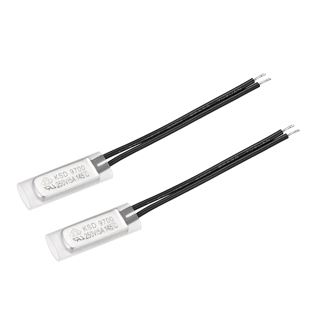 uxcell Uxcell KSD9700 Thermostat, 145℃ N.C 5A Metal Bimetal Temperature Control Switch 2pcs