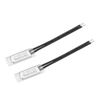 uxcell Uxcell KSD9700 Thermostat, 145℃ N.C 5A Metal Bimetal Temperature Control Switch 2pcs