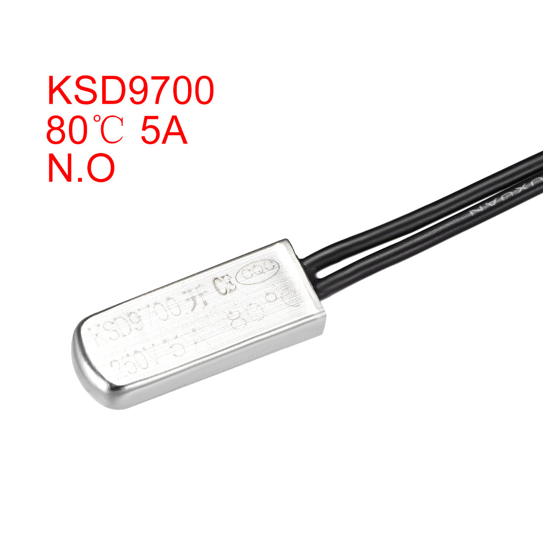uxcell Uxcell KSD9700 Thermostat, 80℃ N.O 5A Metal Bimetal Temperature Control Switch 2pcs