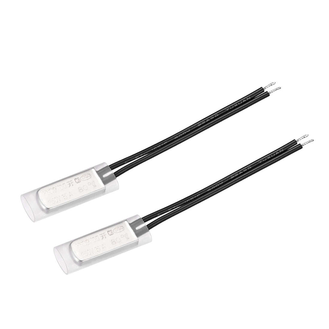 uxcell Uxcell KSD9700 Thermostat, 80℃ N.O 5A Metal Bimetal Temperature Control Switch 2pcs