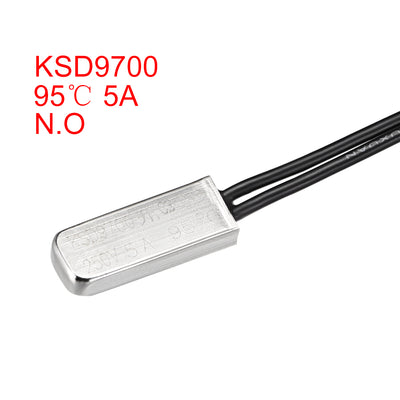Harfington Uxcell KSD9700 Thermostat, 95℃ N.O 5A Metal Bimetal Temperature Control Switch 2pcs