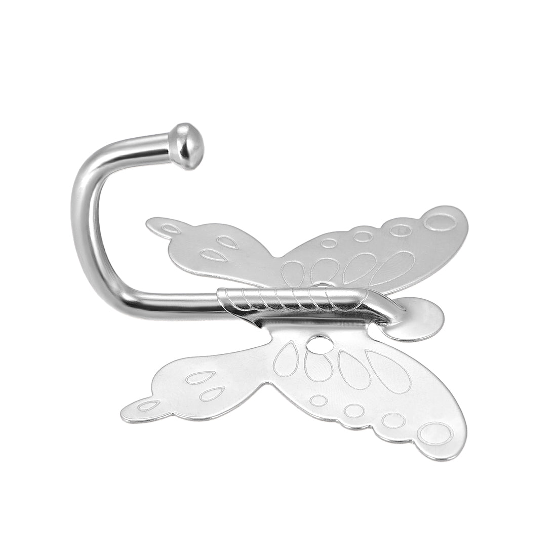 uxcell Uxcell 5Pcs Wall Mounted Hook Robe Hooks Butterfly Style Single Clothes Hanger, Zinc Alloy, Silver