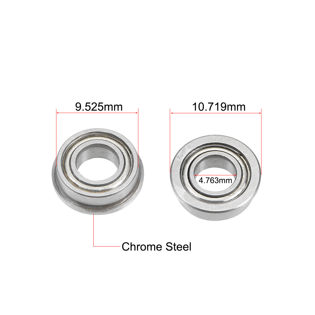 Harfington Flange Deep Groove Ball Bearings Inch Double Shielded Chrome Steel