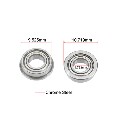 Harfington Flange Deep Groove Ball Bearings Inch Double Shielded Chrome Steel