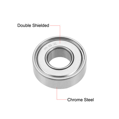 Harfington R6ZZ Deep Groove Ball Bearing 3/8"x7/8"x9/32" Shielded GCr15 Bearings 2pcs