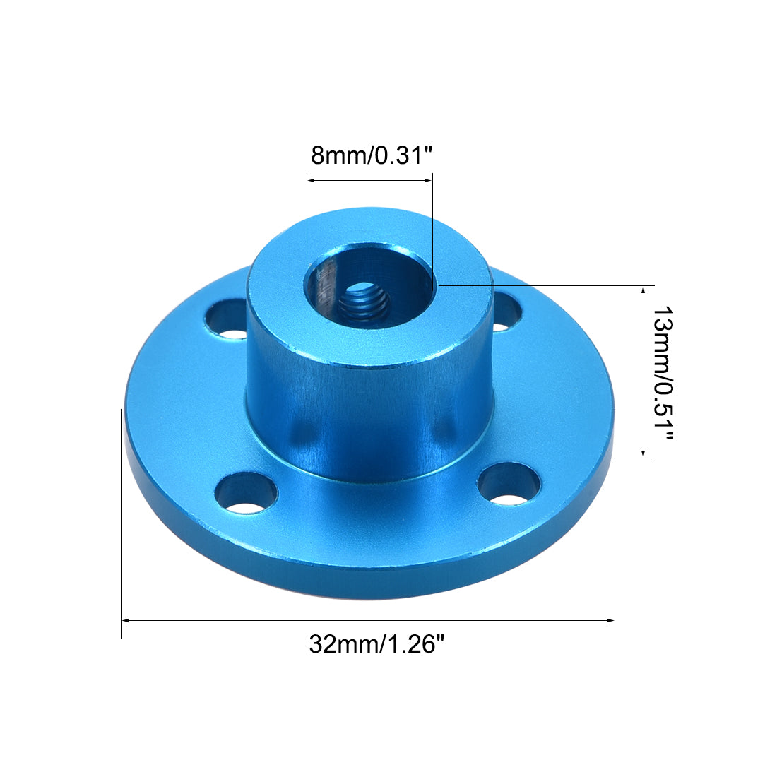 Harfington 8mm Inner Dia H13*D16 Rigid Flange Coupling Motor Guide Shaft Coupler Motor Connector 2PCS for DIY Parts