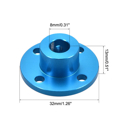 Harfington 8mm Inner Dia H13*D16 Rigid Flange Coupling Motor Guide Shaft Coupler Motor Connector 2PCS for DIY Parts