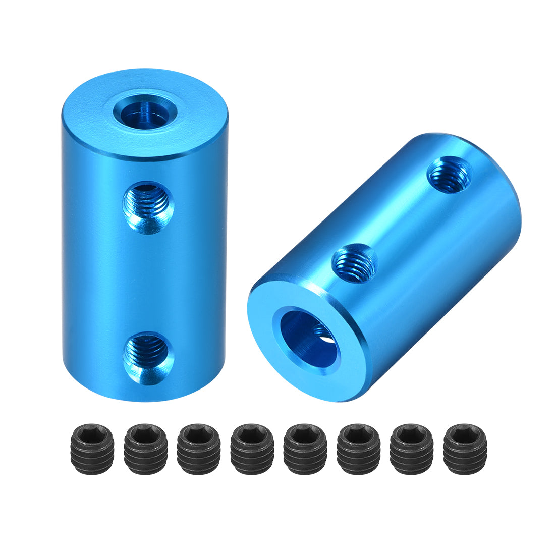 Harfington Shaft Coupling 4mm to 6mm Bore L25xD14 Robot Motor Wheel Rigid Coupler Connector Blue 2pcs