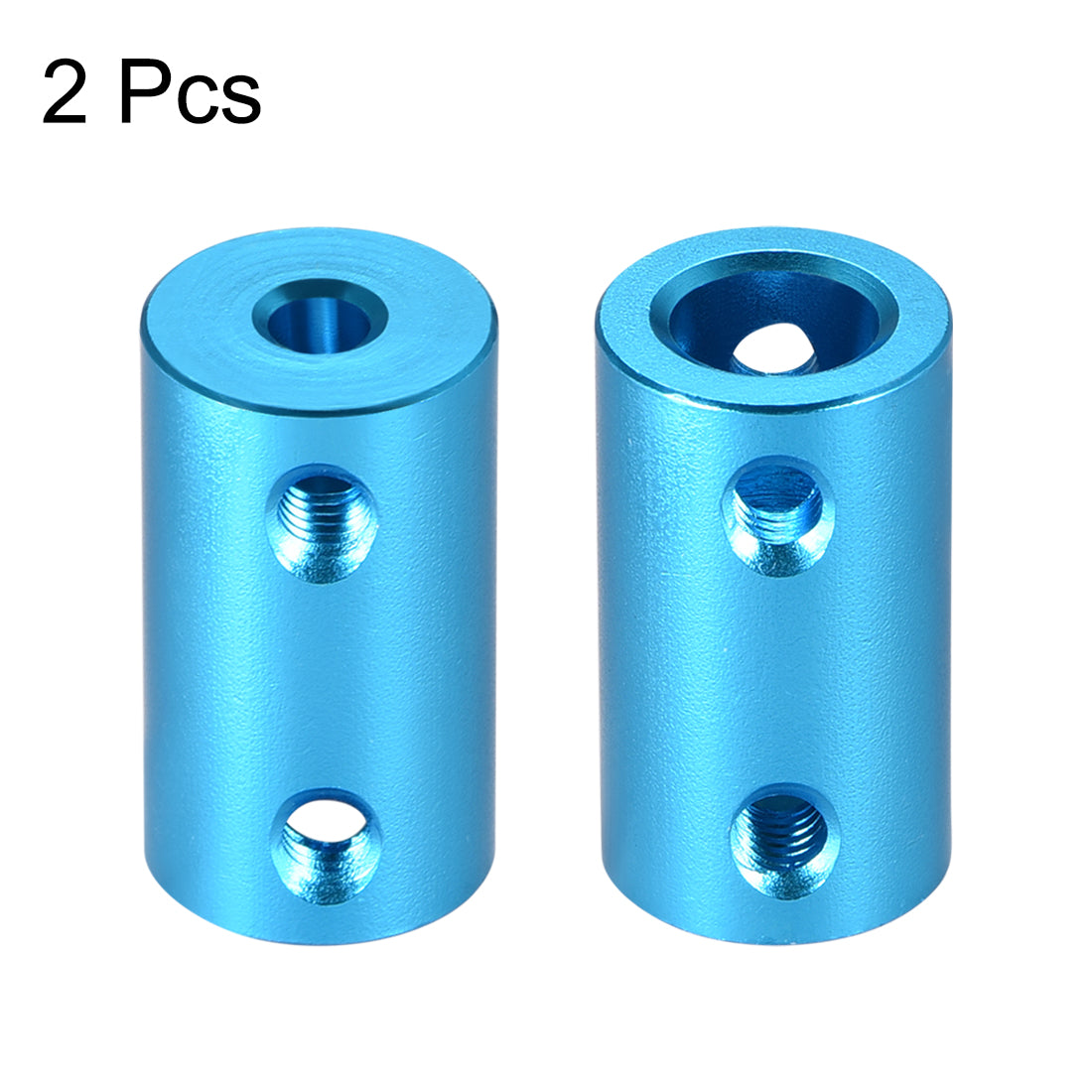 Harfington Shaft Coupling 4mm to 8mm Bore L25xD14 Robot Motor Wheel Rigid Coupler Connector Blue 2PCS