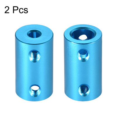 Harfington Shaft Coupling 4mm to 8mm Bore L25xD14 Robot Motor Wheel Rigid Coupler Connector Blue 2PCS