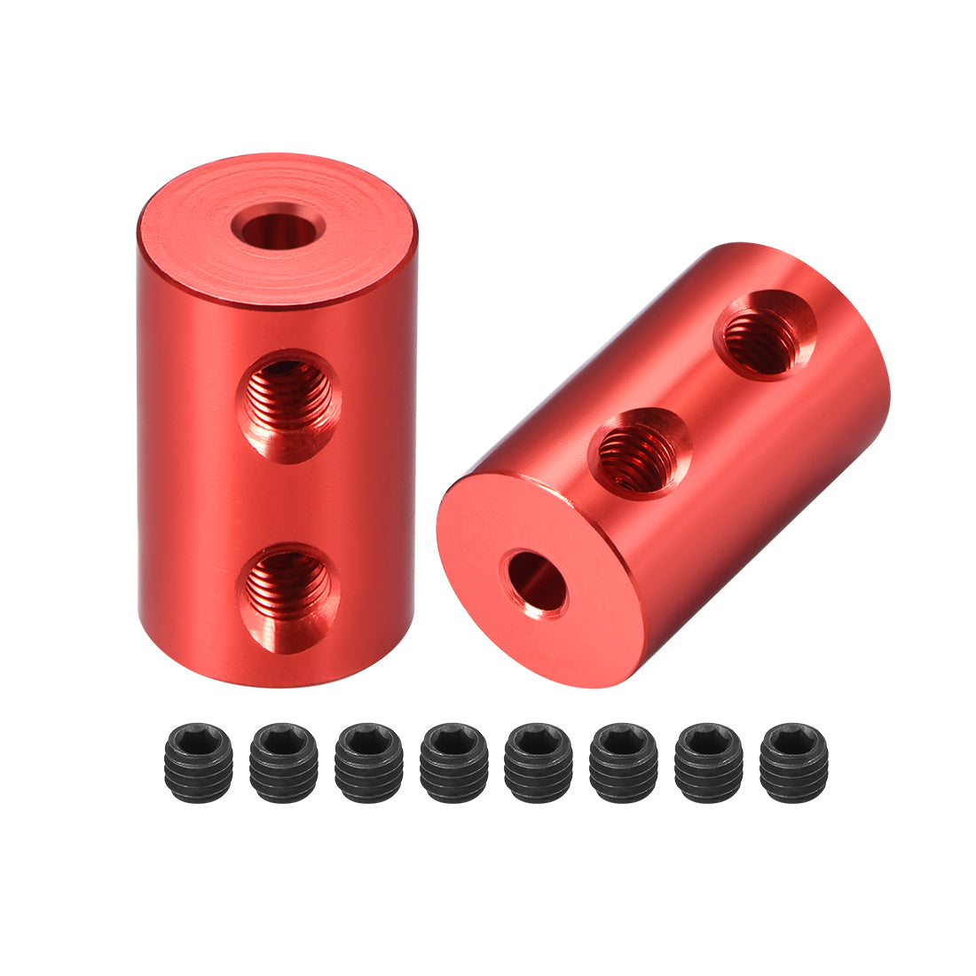 Harfington Shaft Coupling 3mm to 3mm Bore L20xD12 Robot Motor Wheel Rigid Coupler Connector Red 2 Pcs