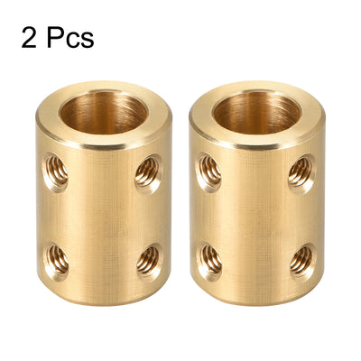 Harfington Uxcell Shaft Coupling 10mm to 10mm Bore L22xD16 Robot Motor Wheel Rigid Coupler Connector Gold Tone 2 Pcs