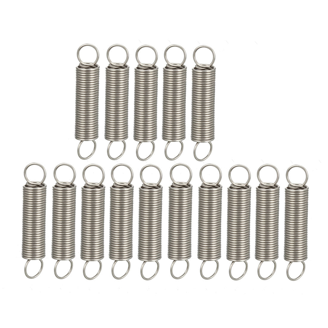 uxcell Uxcell Extended Compressed Spring Wire Diameter 0.02" , OD 0.16" , Free Length 0.98" Stainless Steel Small Dual Hook Tension Spring 15pcs