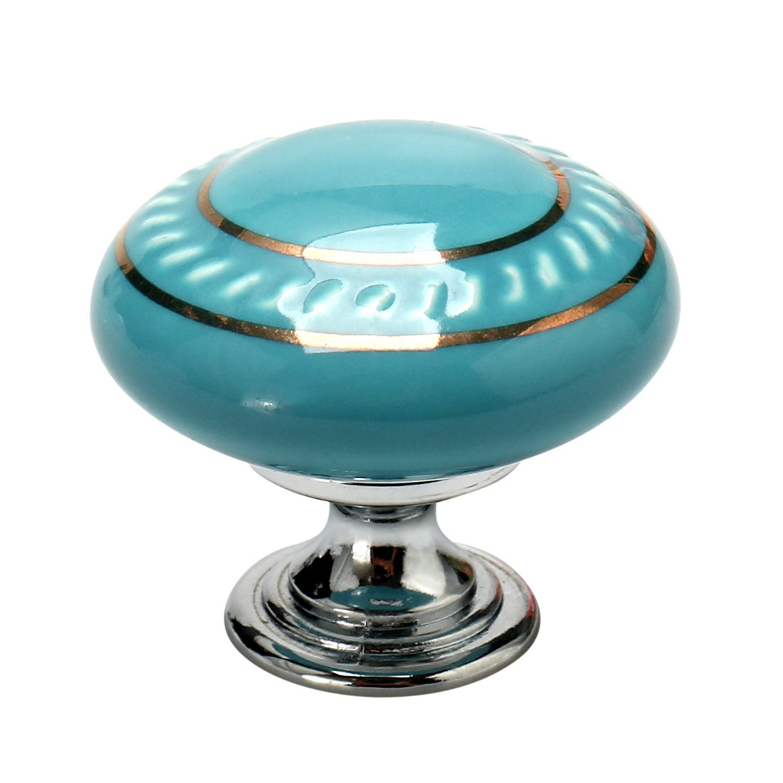 uxcell Uxcell Ceramic Vintage Knobs Drawer Pull Handle Cupboard Dresser Door Gold Circle Blue