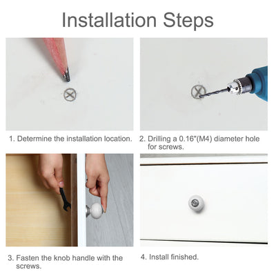 Harfington Uxcell Ceramic Vintage Knob Drawer Round Shaped Pull Handle Wardrobe Dresser 8pcs White