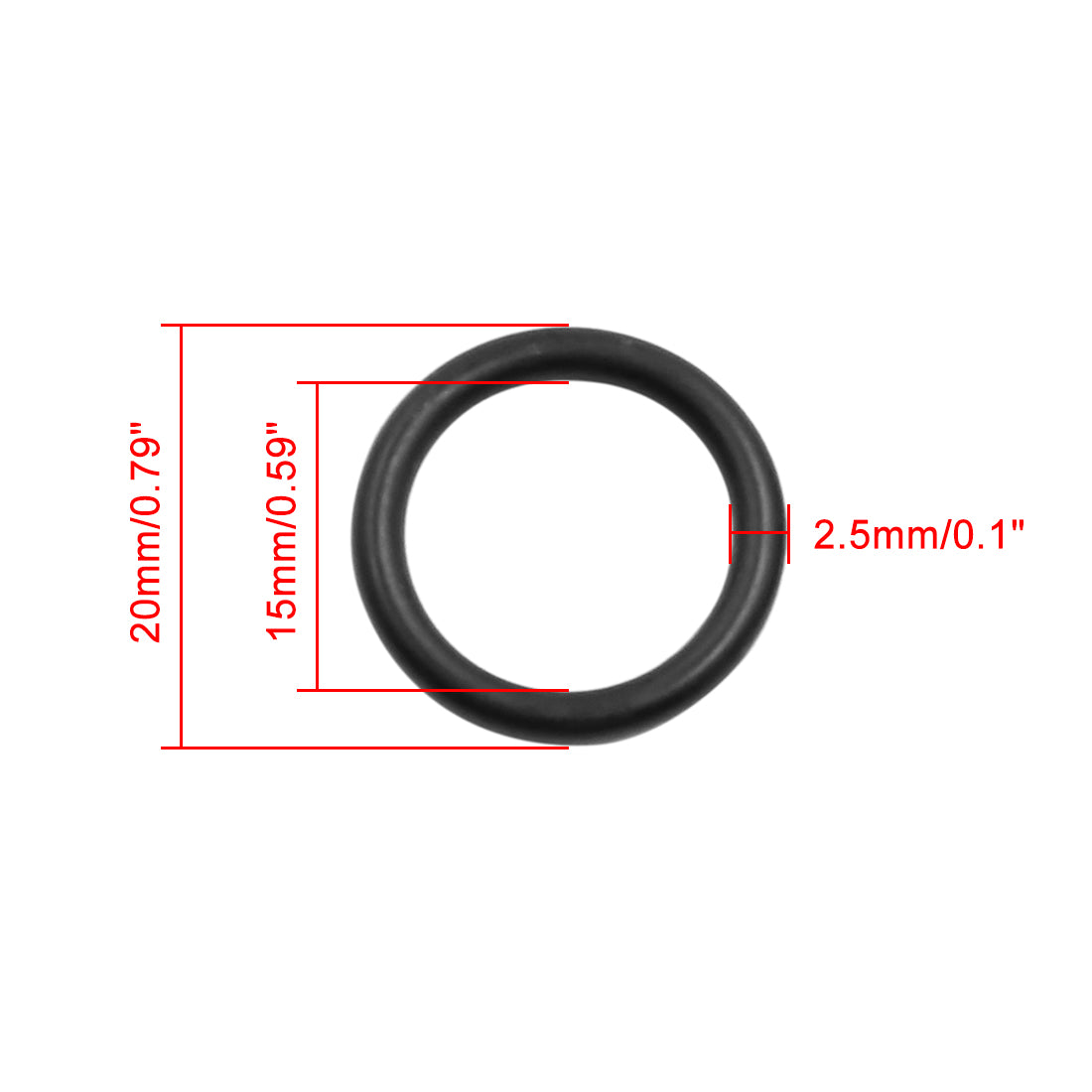 Harfington 10pcs Black NBR70 O-Ring Washer Sealing Gasket 15 x 2.5mm