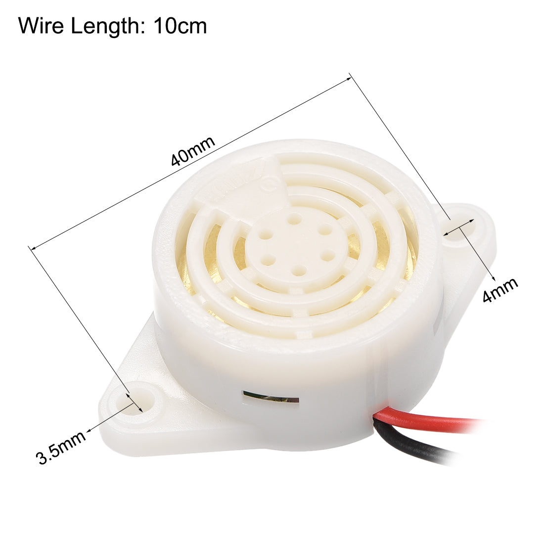 uxcell Uxcell 2 Pcs DC3-24V Active Electronic Buzzer Piezo Alarm Sounder Intermittent 100dB Beep Speaker