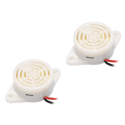 uxcell Uxcell 2 Pcs DC3-24V Active Electronic Buzzer Piezo Alarm Sounder Intermittent 100dB Beep Speaker