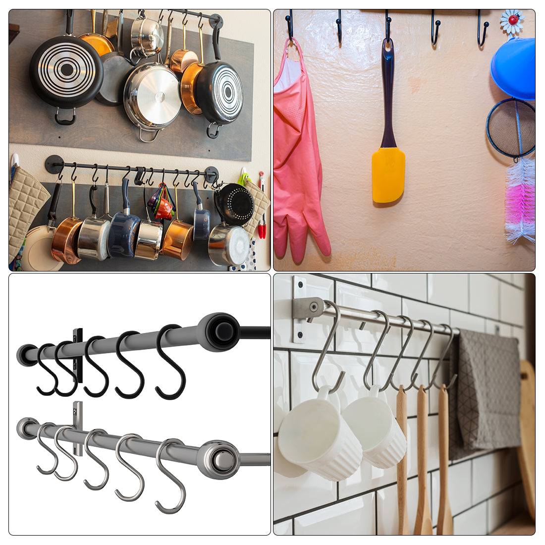 uxcell Uxcell Stainless Steel S Hooks 3.6" Flat S Shaped Hook Hangers 20pcs