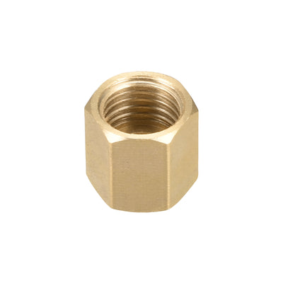 Harfington Uxcell Brass Female Pipe Fitting Valve Cap 1/4SAE Hex Head End Plug Connector 4pcs