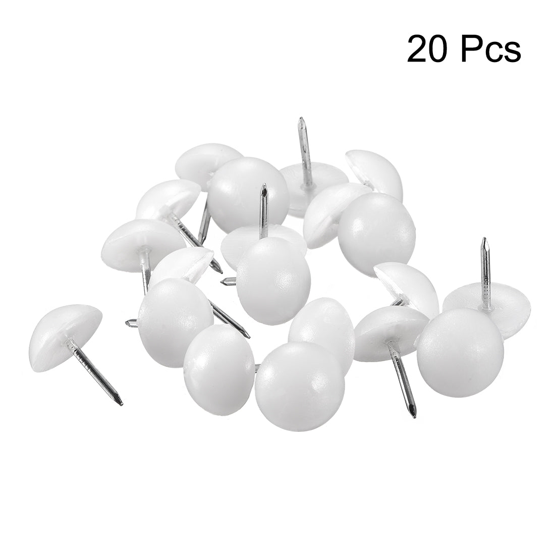 uxcell Uxcell Furniture Feet Nail Chair Table Leg Protector Pad 16mm Dia White Plastic 20pcs