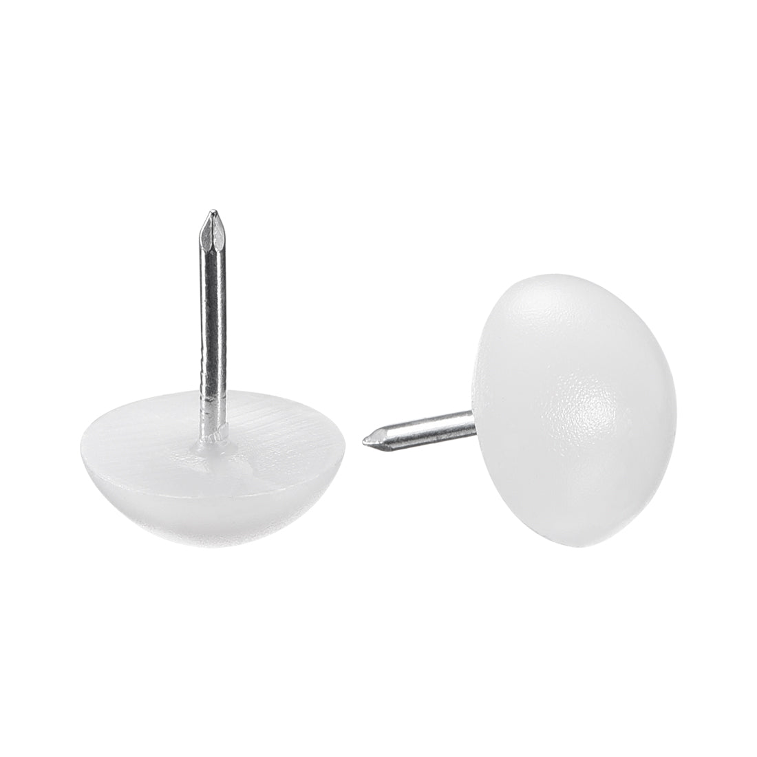 uxcell Uxcell Furniture Feet Nail Chair Table Leg Protector Pad 16mm Dia White Plastic 20pcs