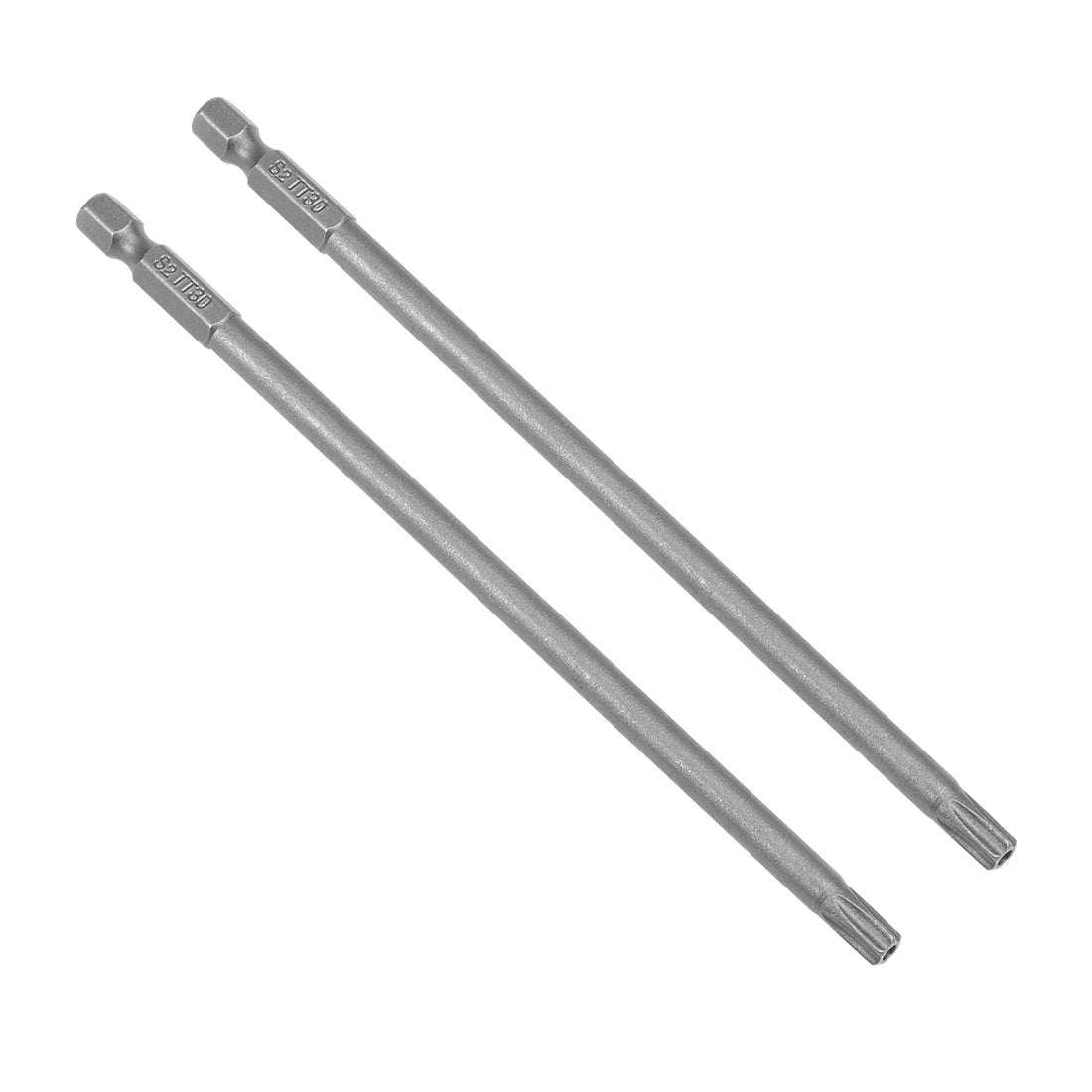uxcell Uxcell 2 Pcs T30 Magnetic Torx Screwdriver Bits, 1/4 Inch Hex Shank 5.9-inch Length S2 Security Tamper Proof Screw Driver Kit Tools
