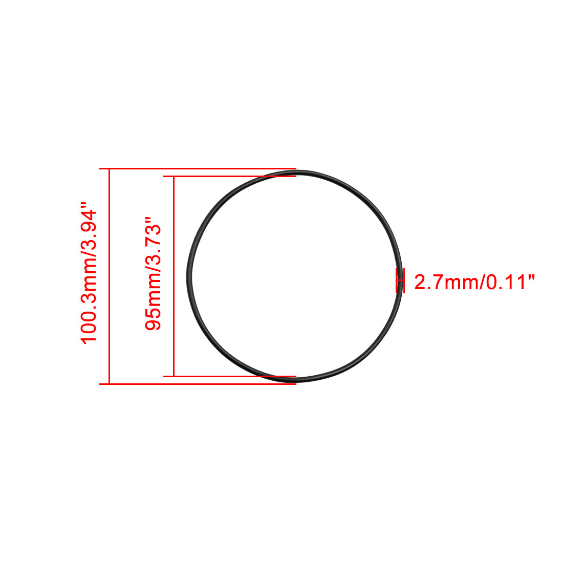 Harfington 20pcs NBR O Ring Washer Car Air Conditioning Gasket Sealing 95 x 2.7mm