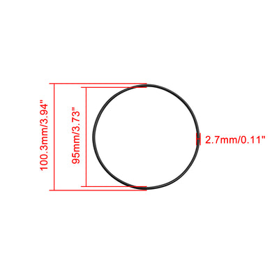 Harfington 20pcs NBR O Ring Washer Car Air Conditioning Gasket Sealing 95 x 2.7mm