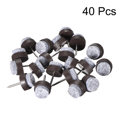 Harfington Uxcell Nail On Furniture Felt Pads Glide Chair Table Leg Protector 14mm Dia Brown 40pcs