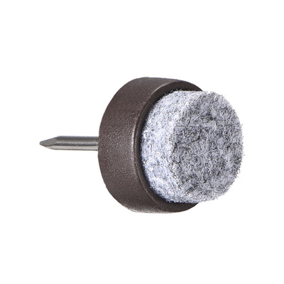 Harfington Uxcell Nail On Furniture Felt Pads Glide Chair Table Leg Protector 14mm Dia Brown 40pcs