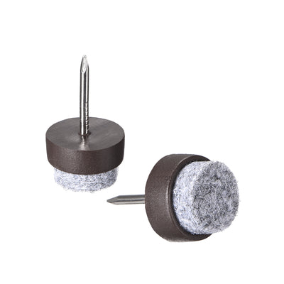 Harfington Uxcell Nail On Furniture Felt Pads Glide Chair Table Leg Protector 14mm Dia Brown 40pcs
