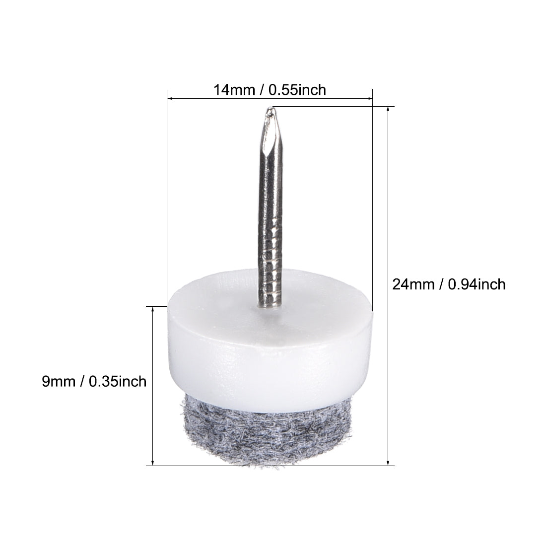 uxcell Uxcell Nail On Furniture Felt Pads Glide Chair Table Leg Protector 14mm Dia White 10pcs