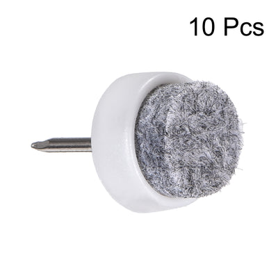Harfington Uxcell Nail On Furniture Felt Pads Glide Chair Table Leg Protector 14mm Dia White 10pcs