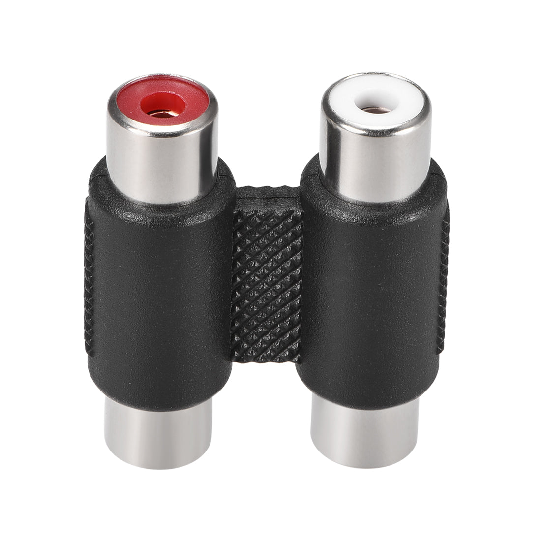 uxcell Uxcell RCA 2 Female to 2 Female Connector Stereo Audio Video Cable Adapter Coupler Black 8Pcs