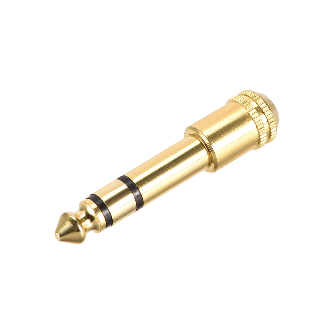 uxcell Uxcell 6.35mm Male to 3.5mm Female Connector Adapter Gold Plated for Stereo Audio Video AV TV Cable Convert