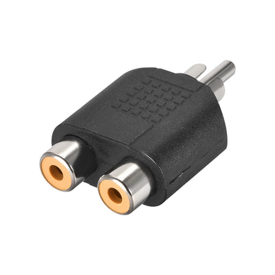 Harfington 5VA Plastic RCA Male to 2 Female Black 1M Splitter