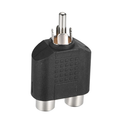 Harfington 5VA Plastic RCA Male to 2 Female Black 1M Splitter
