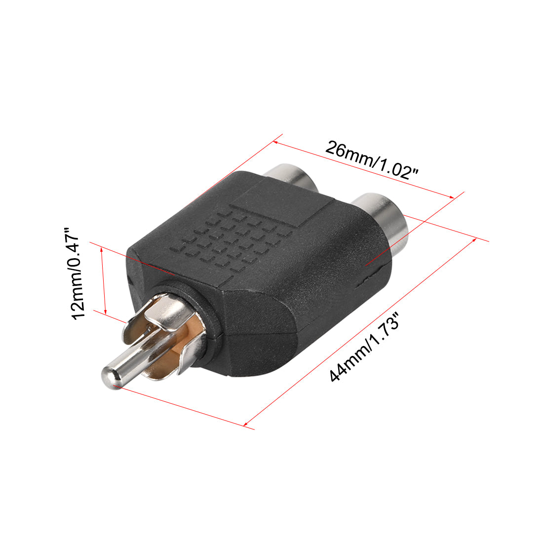 Harfington 5VA Plastic RCA Male to 2 Female Black 1M Splitter