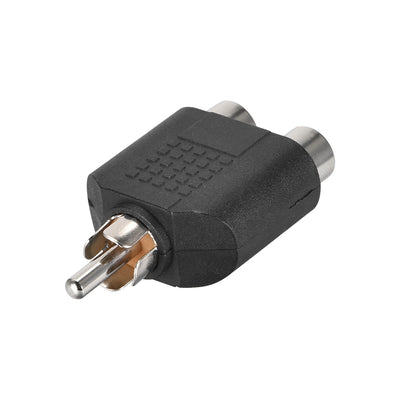 Harfington 5VA Plastic RCA Male to 2 Female Black 1M Splitter